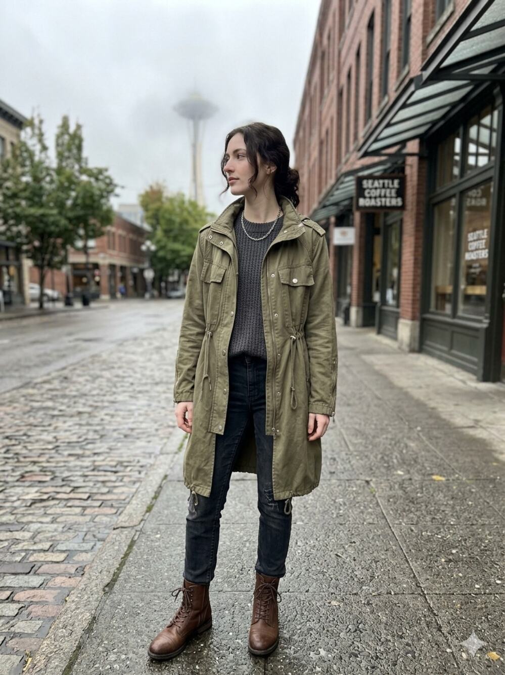7 For All Mankind Green Utility Jacket | 100% Cotton | Size M | EUC